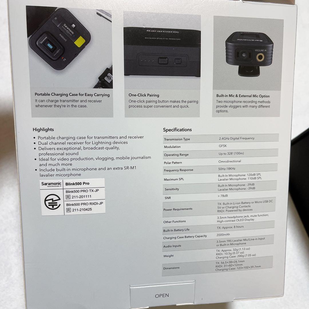 デュアルチャンネル ワイヤレスマイク Blink 500 PRO B3 TX