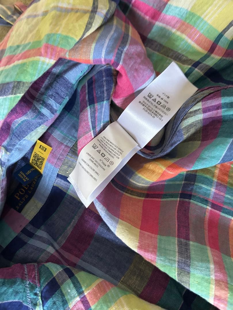 POLO RALPH LAUREN リネン　ラップスカート　マドラスチェック