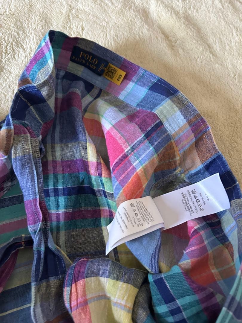 POLO RALPH LAUREN リネン　ラップスカート　マドラスチェック