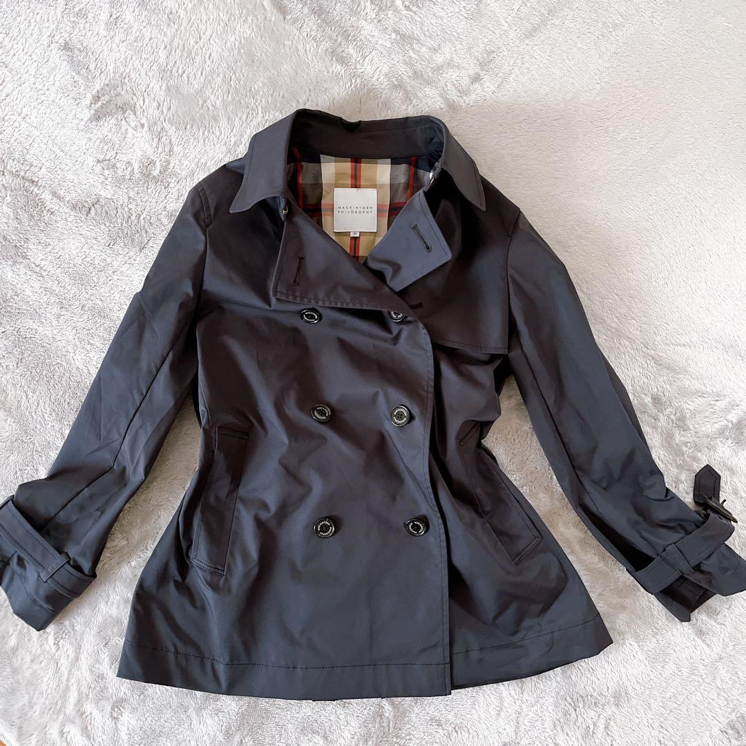 MACKINTOSH PHILOSOPHY ハーフトレンチコート 38 黒 撥水