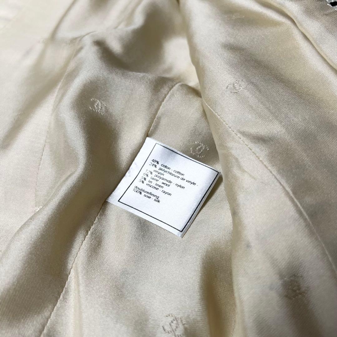 カメリア✨ CHANEL シャネル スパンコールボーダーツイードジャケット 40