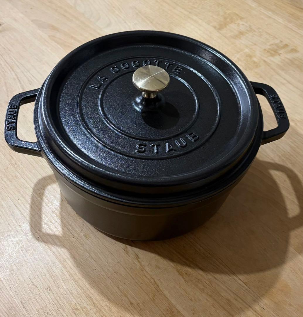 STAUB ストウブ ホーロー鍋 ピコ・ココット ラウンド 24cm ブラック