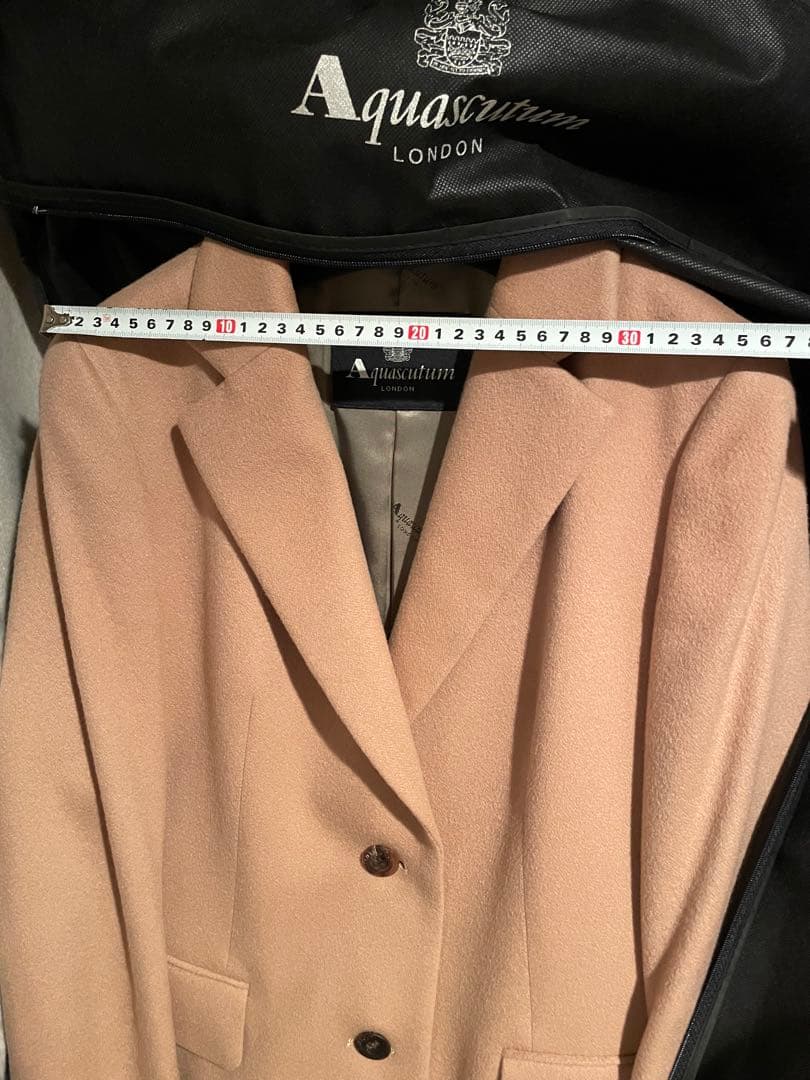 【美品】Aquascutum 100% カシミヤ チェスターコート