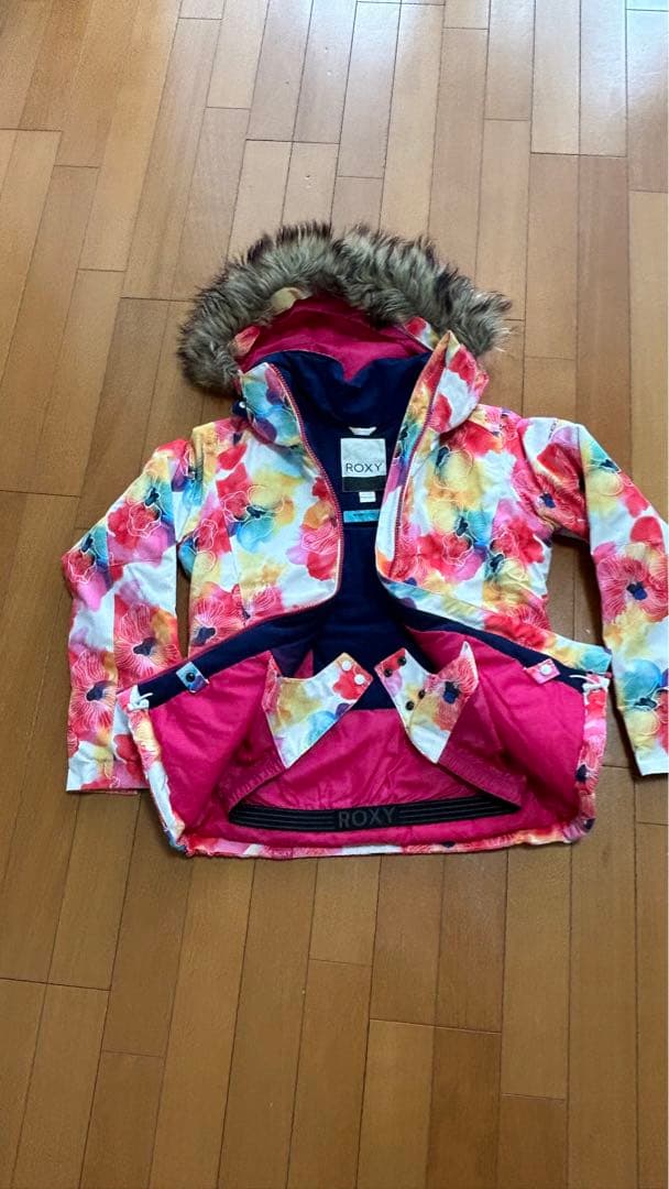 ROXY 子ども用 スキーウエア　多色花柄
