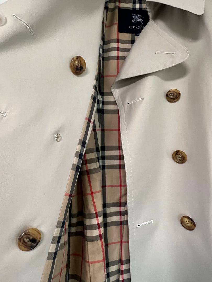 美品　BURBERRY アイボリー トレンチコート 36 バーバリー　ベージュ