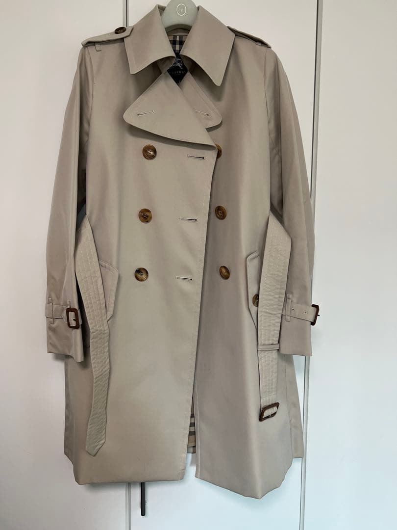 美品　BURBERRY アイボリー トレンチコート 36 バーバリー　ベージュ