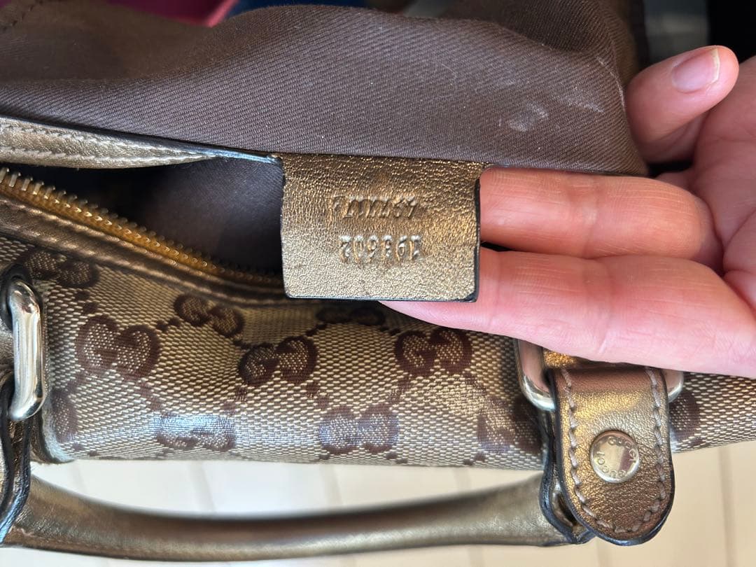 グッチ GUCCI ボストンバッグ エナメル　ゴールド系