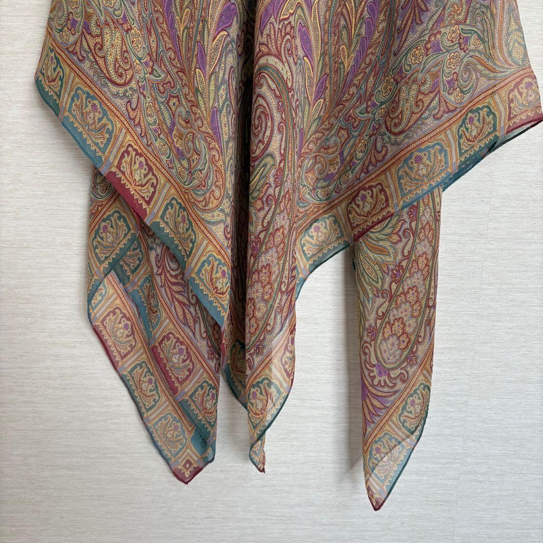 エトロ ETRO シルク100% 大判 ストール ペイズリー
