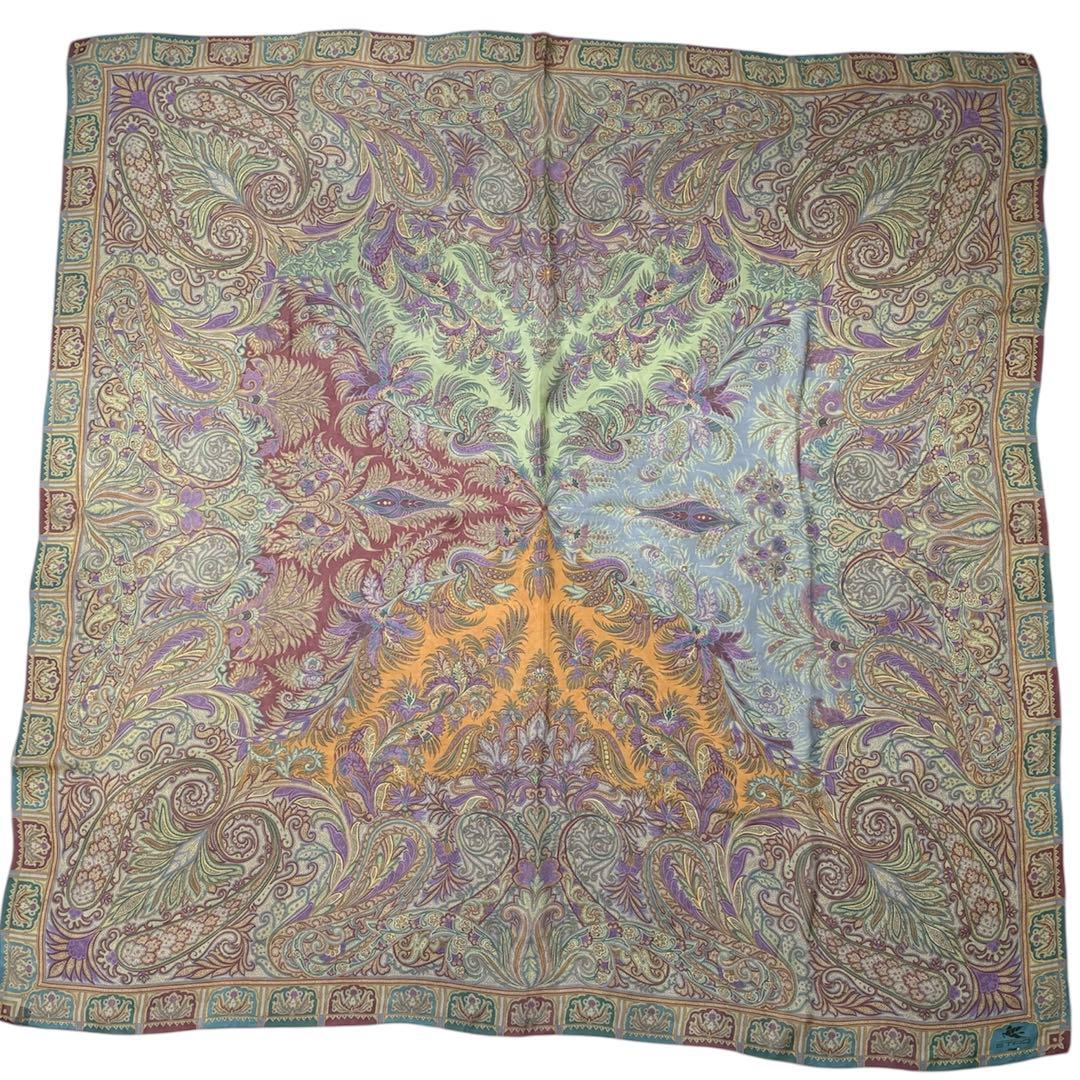 エトロ ETRO シルク100% 大判 ストール ペイズリー