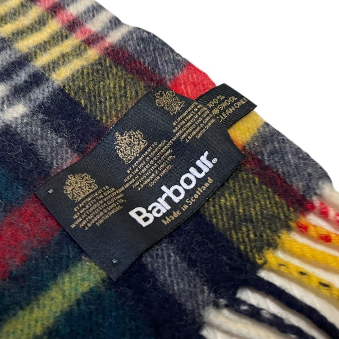 【美中古】Barbour バブアー ウール タータンチェック マフラー