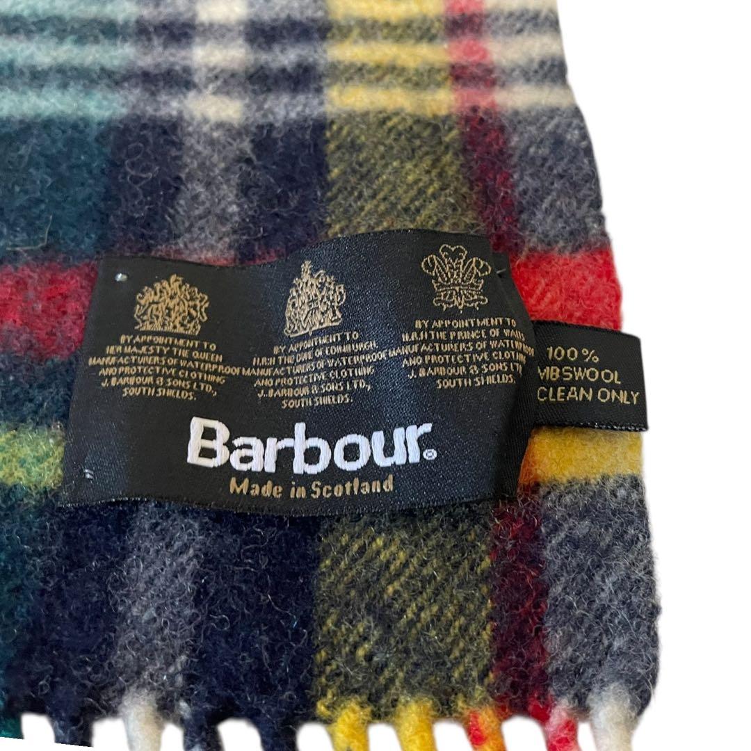 【美中古】Barbour バブアー ウール タータンチェック マフラー