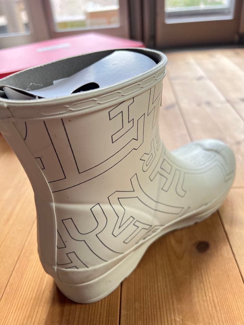 希少！ハンターレインブーツ 24cm プレイ ショート エクスプロ―ディッドロゴ