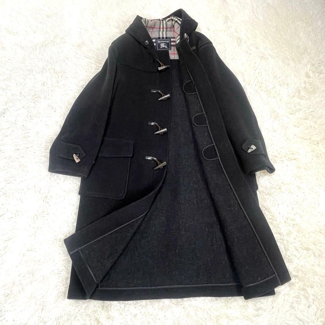 美品 バーバリー　ヘリンボーン ノバチェック　ダッフルコート　グレー　XL