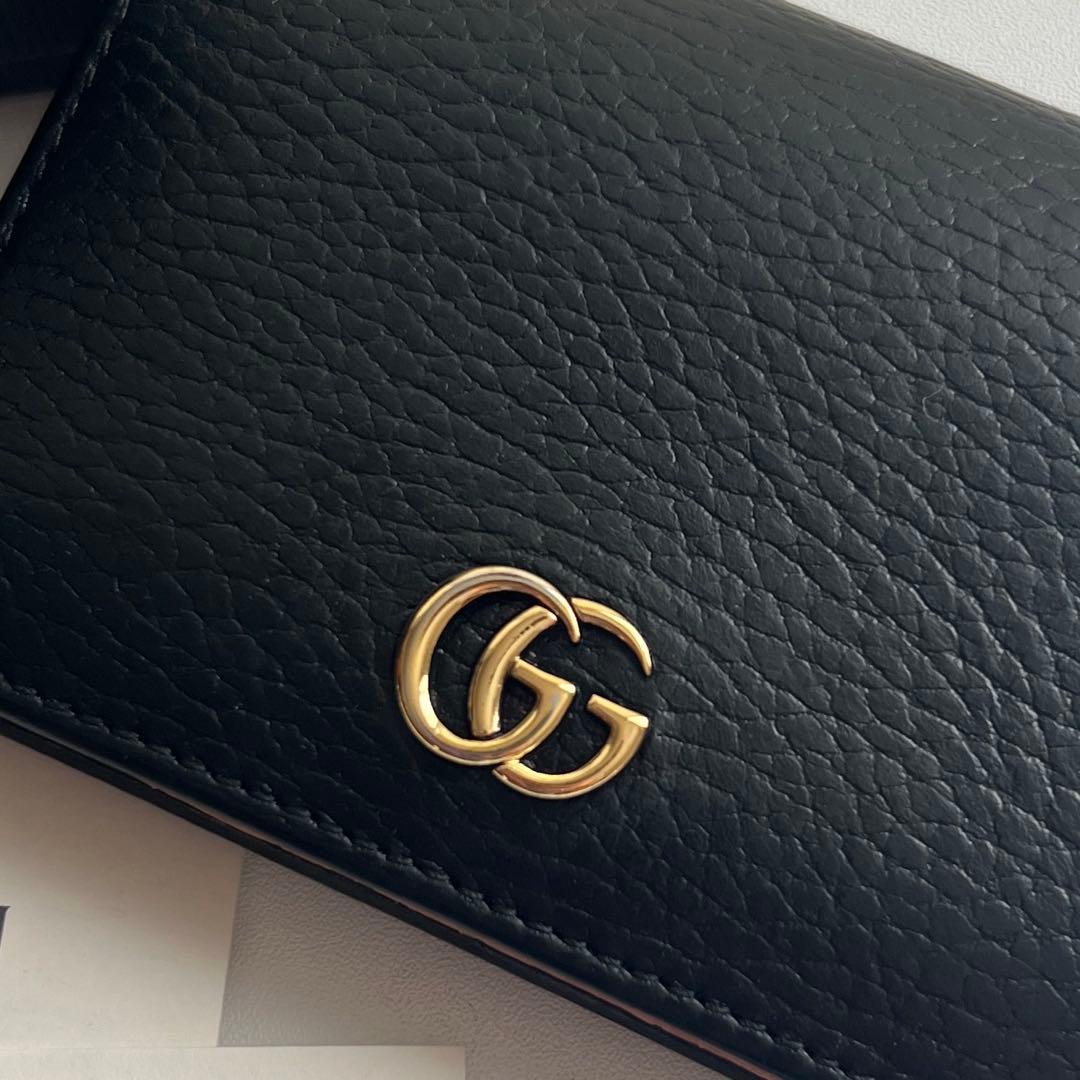 202 極上美品 GUCCI グッチ マーモント 2つ折り財布