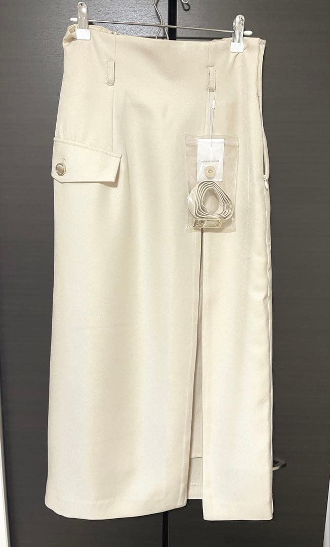 natural couture ベルト付きナロースカート