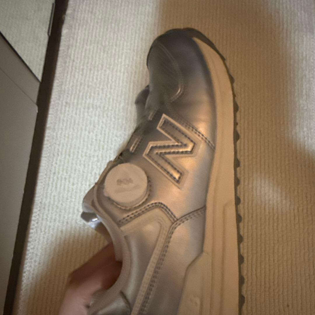 New Balance 574 シルバー ゴルフシューズ