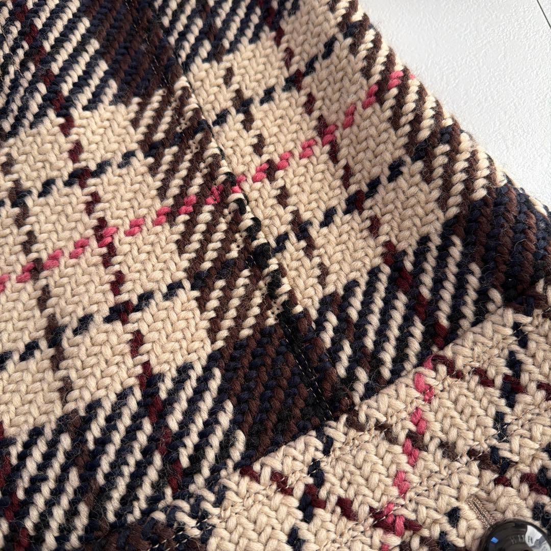 希少 美品 BURBERRY BLUE LABEL ツイード ニット ワンピース