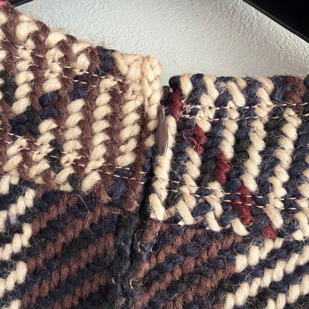 希少 美品 BURBERRY BLUE LABEL ツイード ニット ワンピース