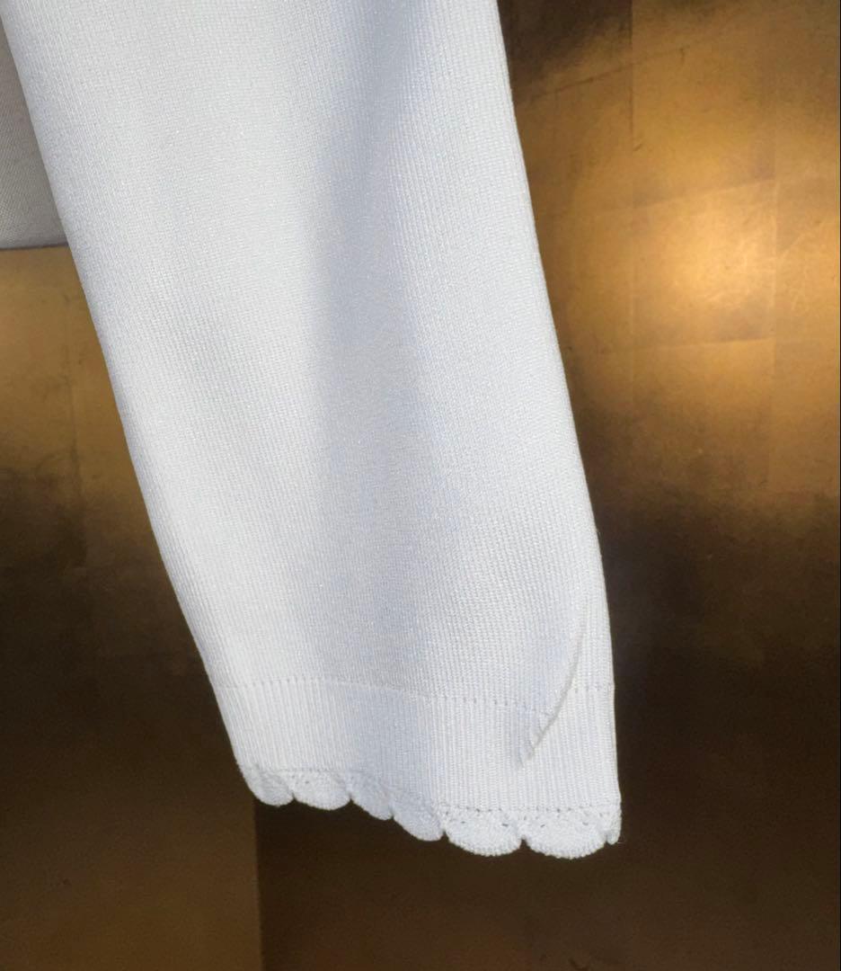 【Reneルネ】新品定価48,000円ピークス素材ビジューボレロ36ホワイト