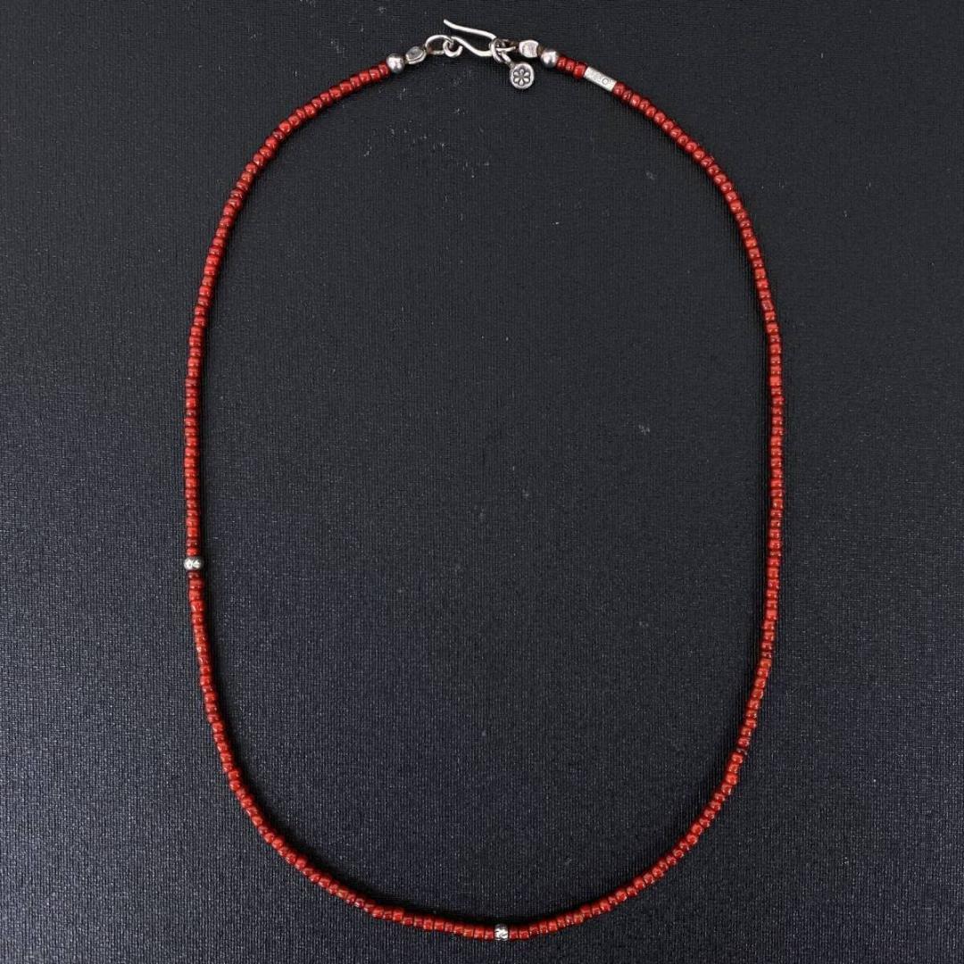 NAVAJO ネイティブ シルバー 925 ビーズ チェーン ネックス 50cm