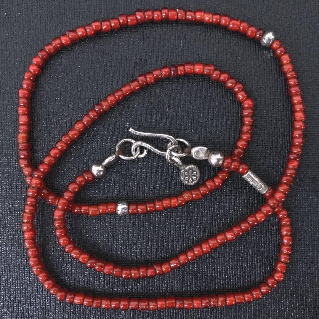 NAVAJO ネイティブ シルバー 925 ビーズ チェーン ネックス 50cm