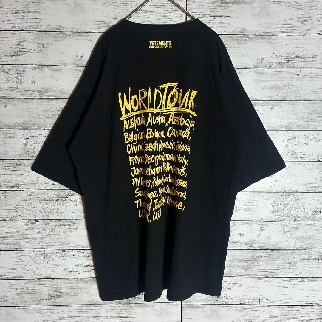 【人気デザイン】ヴェトモン☆センタービッグロゴ☆ワールドツアーTシャツ☆Lサイズ