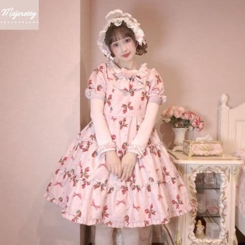 新品タグ付き☆アベイル☆まゆろん♡いちご柄ワンピース 4Lリボン付き ピンク