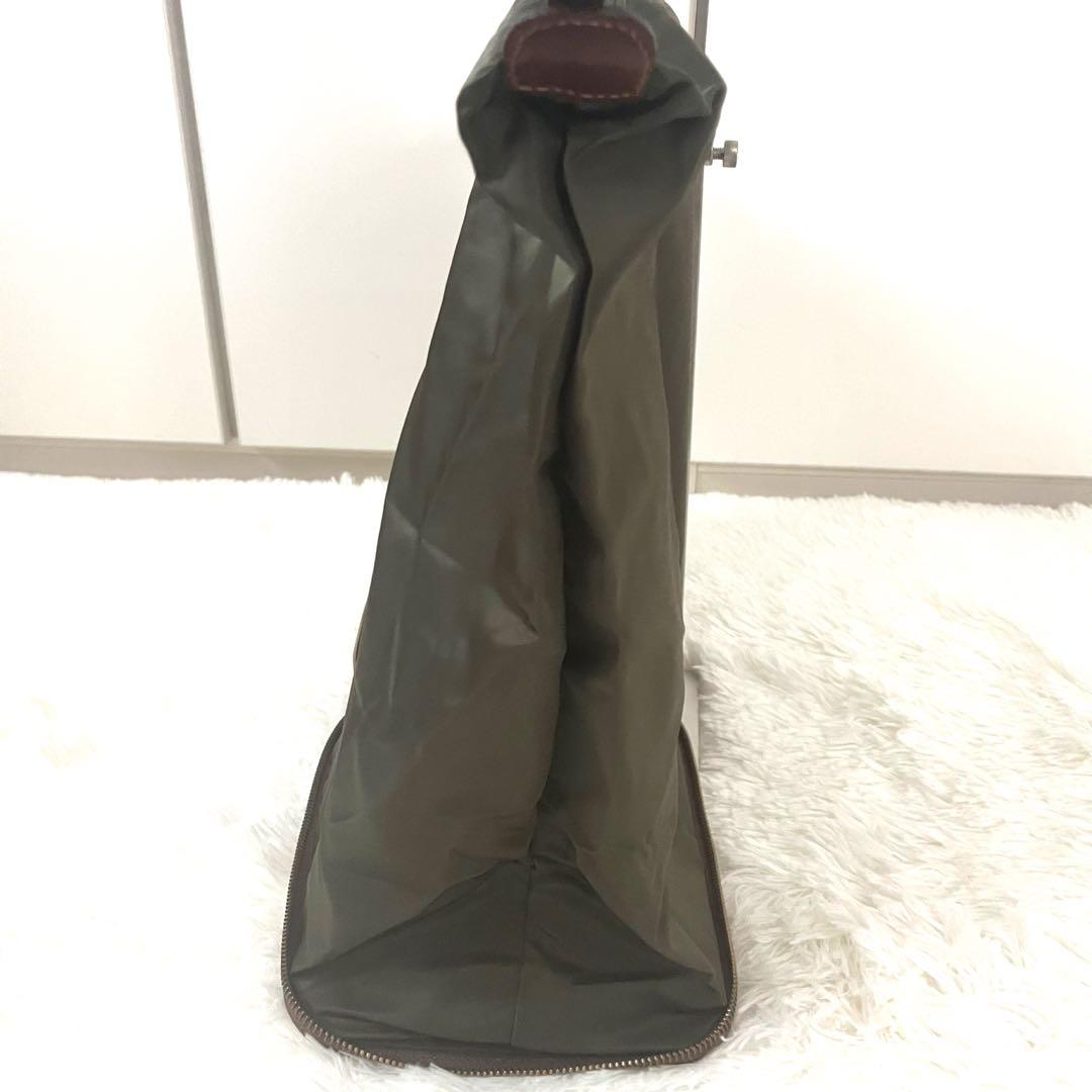 新品タグ付☆フェリージ☆パッカブル　トートバッグ　ナイロン×本革　オリーブ×茶