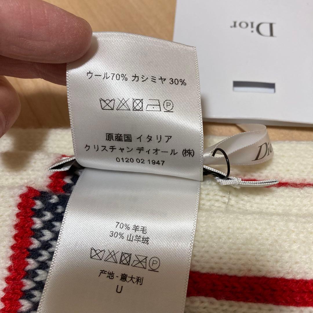 タグ付き未使用品！クリスチャンディオール ロゴ スター マフラー ウールカシミヤ