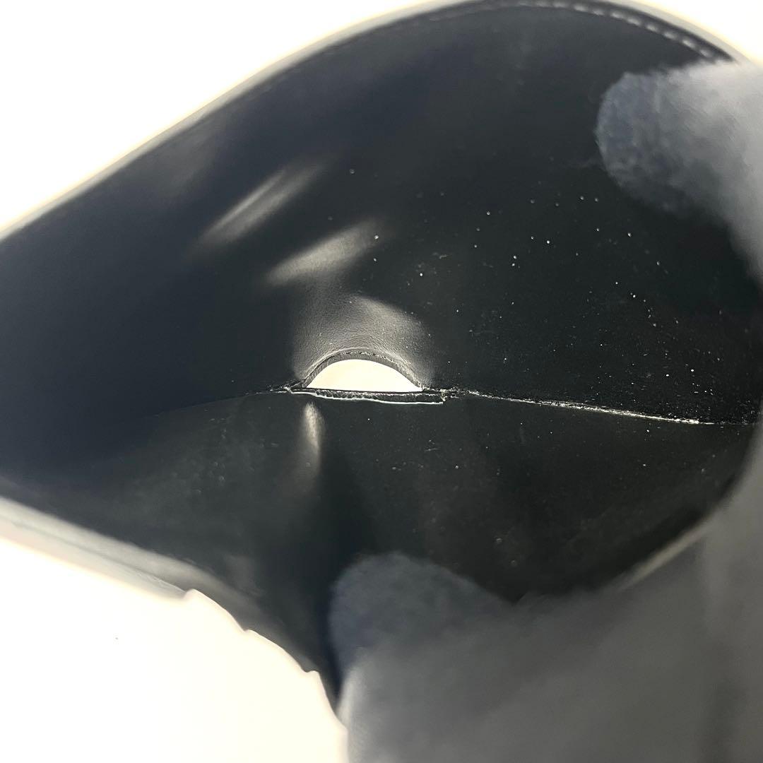 希少 鑑定✨セリーヌ ２つ折り財布 トリオンフ ロゴ金具 レザー ブラック 黒