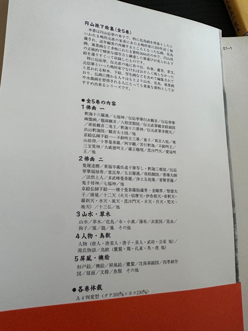 円山派下絵集 5冊セット　高井琮玄編　光村推古書院 円山応挙画集