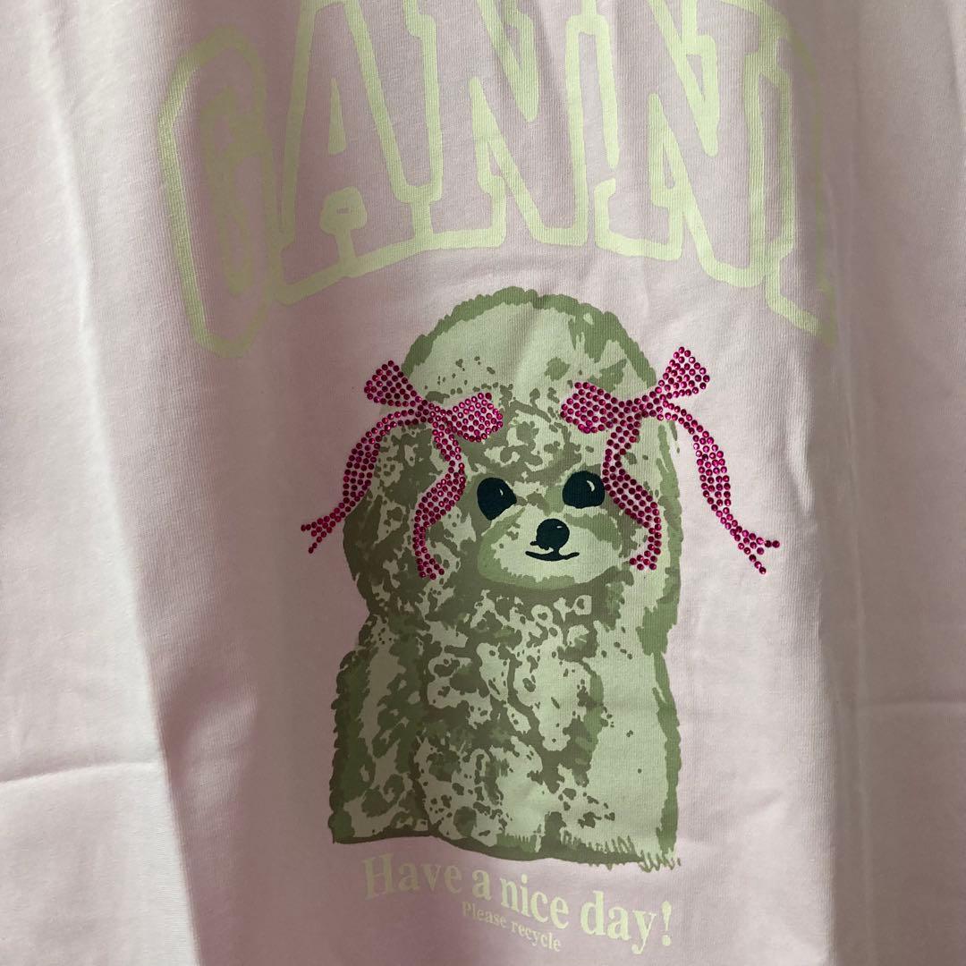 GANNI ピンク 半袖Tシャツ