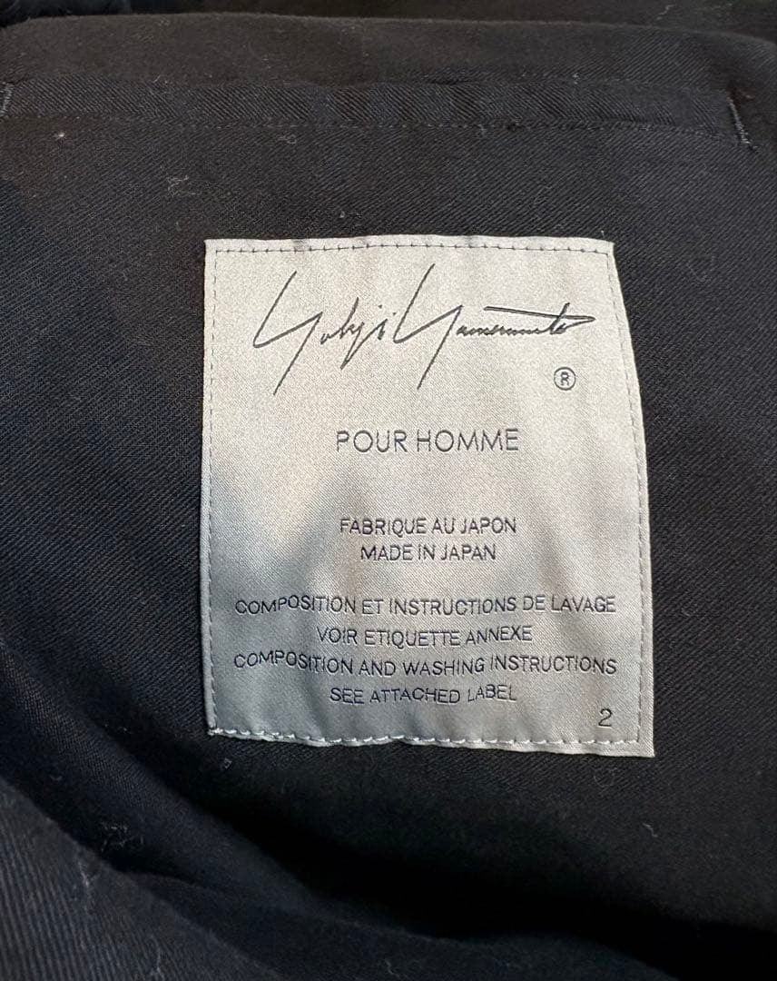 Yohji Yamamoto プールオム　テーラードジャケット　ブラック