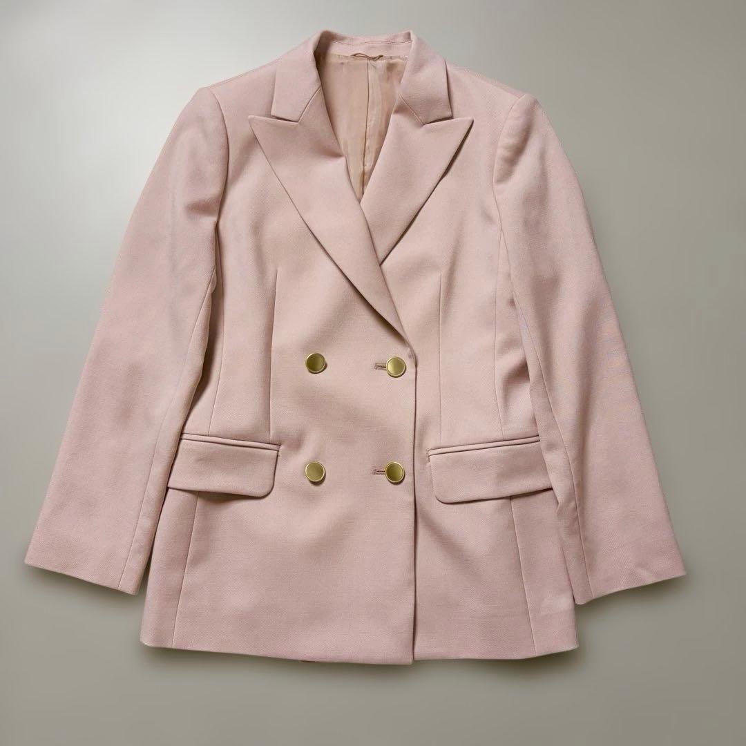【美品✨23年モデル】アナイ ウールツイルストレッチ ダブルジャケット ピンク
