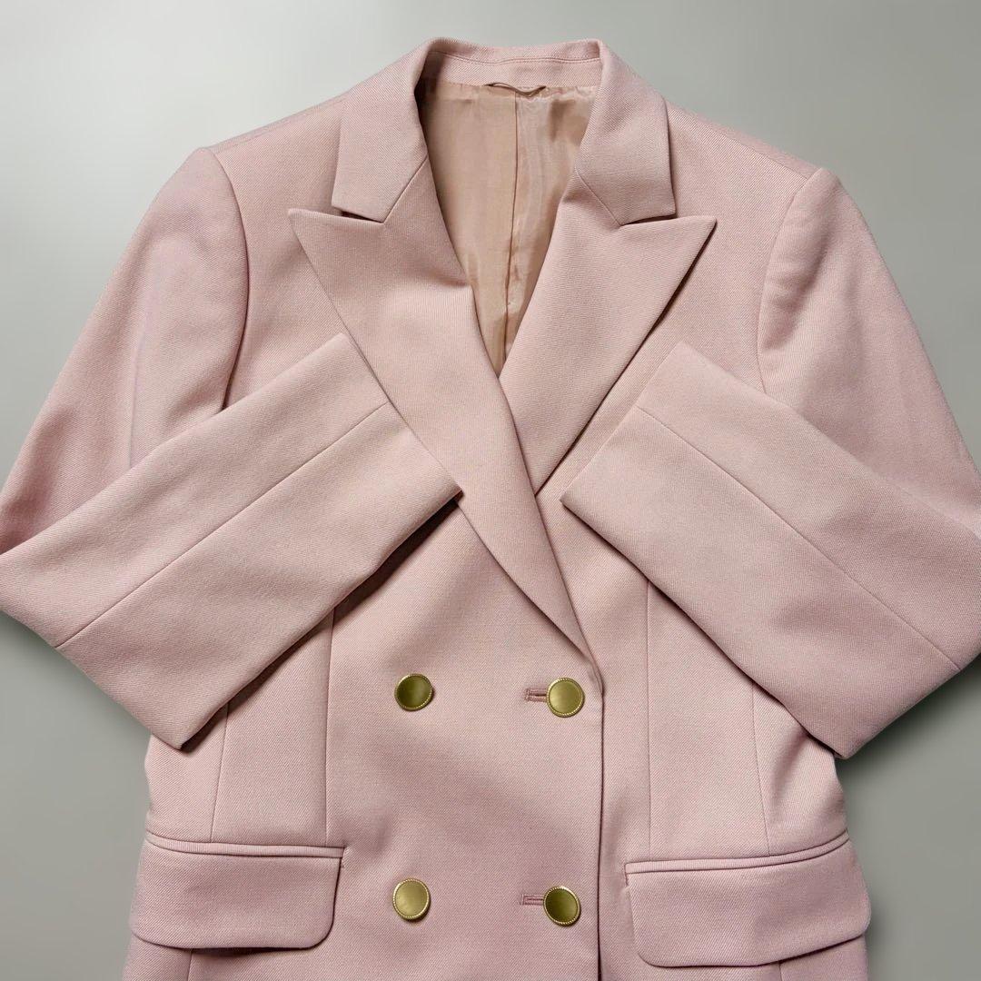 【美品✨23年モデル】アナイ ウールツイルストレッチ ダブルジャケット ピンク