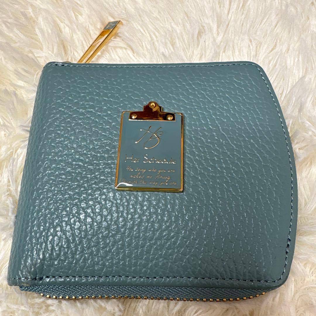 【美品】HerSchedule ハースケジュール　二つ折り財布　メゾンブルー