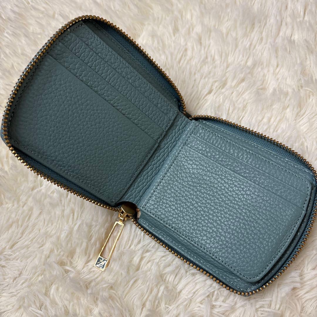 【美品】HerSchedule ハースケジュール　二つ折り財布　メゾンブルー