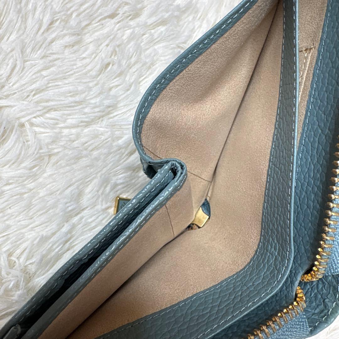 【美品】HerSchedule ハースケジュール　二つ折り財布　メゾンブルー