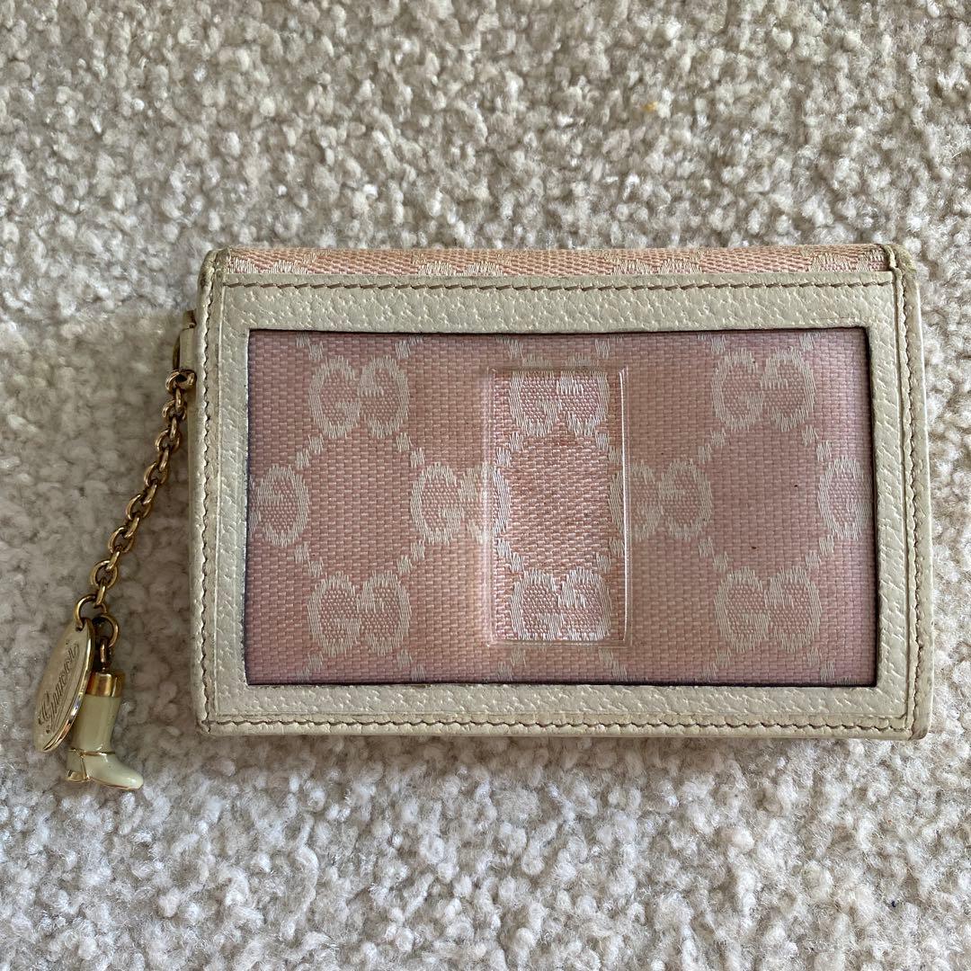 GUCCI 名刺入れ ピンク キャンバス
