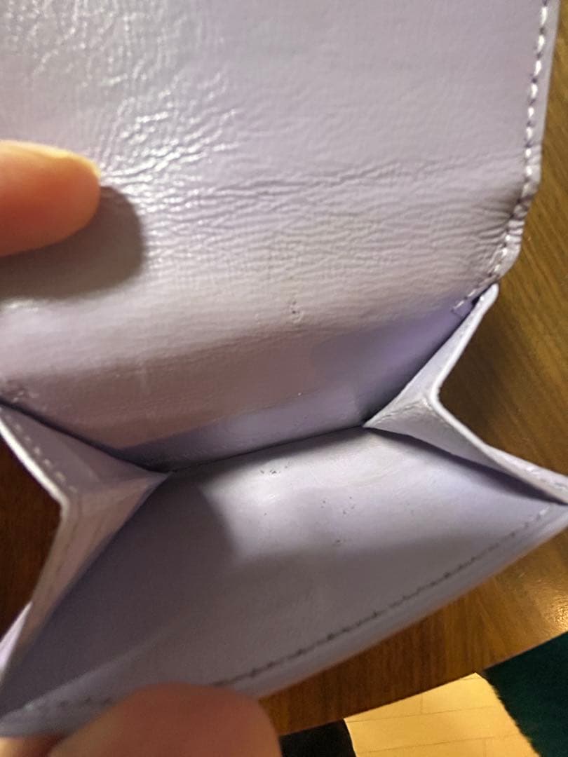 バレンシアガ　三つ折り財布　クロコ　エフェクト　ミニウォレット　レザー　パープル
