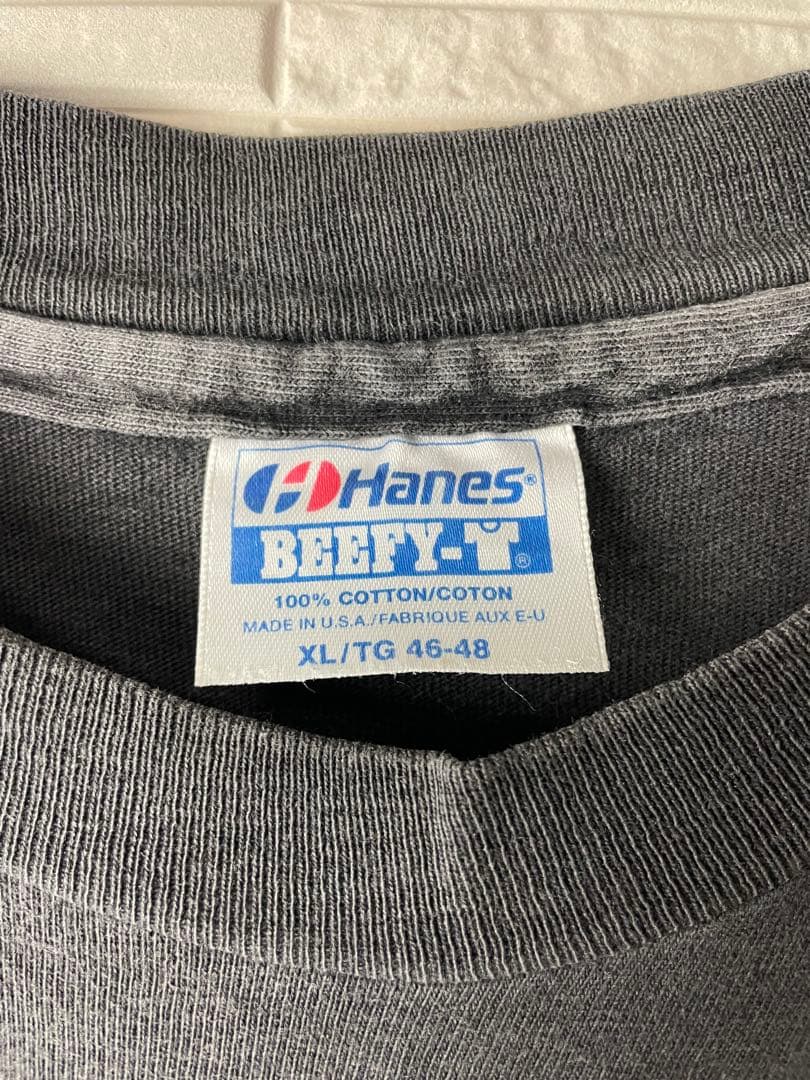 90s USA製ヴィンテージ　ヘインズ　シングルステッチ　無地tシャツ　ポケT