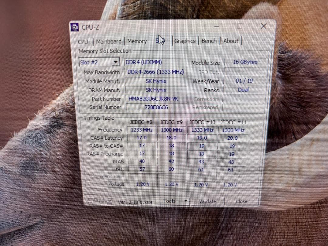 SK Hynix DDR4-2666 16GB×2枚 計32GB