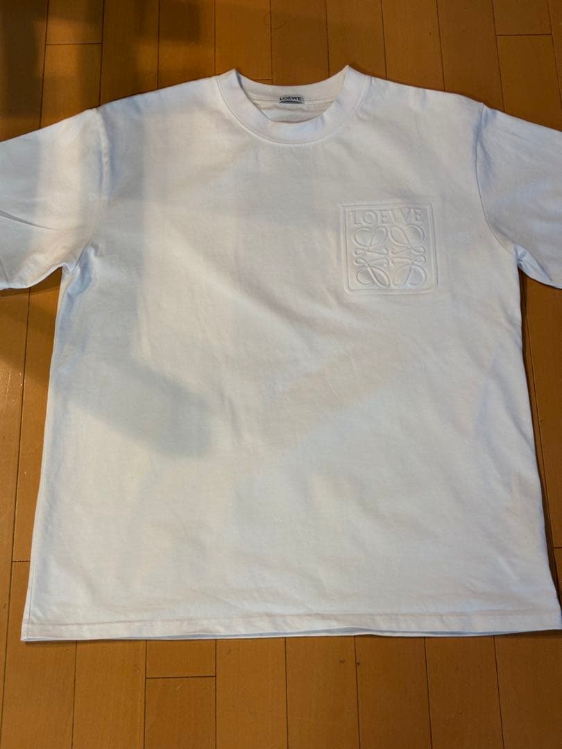 【美品】LOEWE エンボスロゴ ホワイト半袖Tシャツ Mサイズ