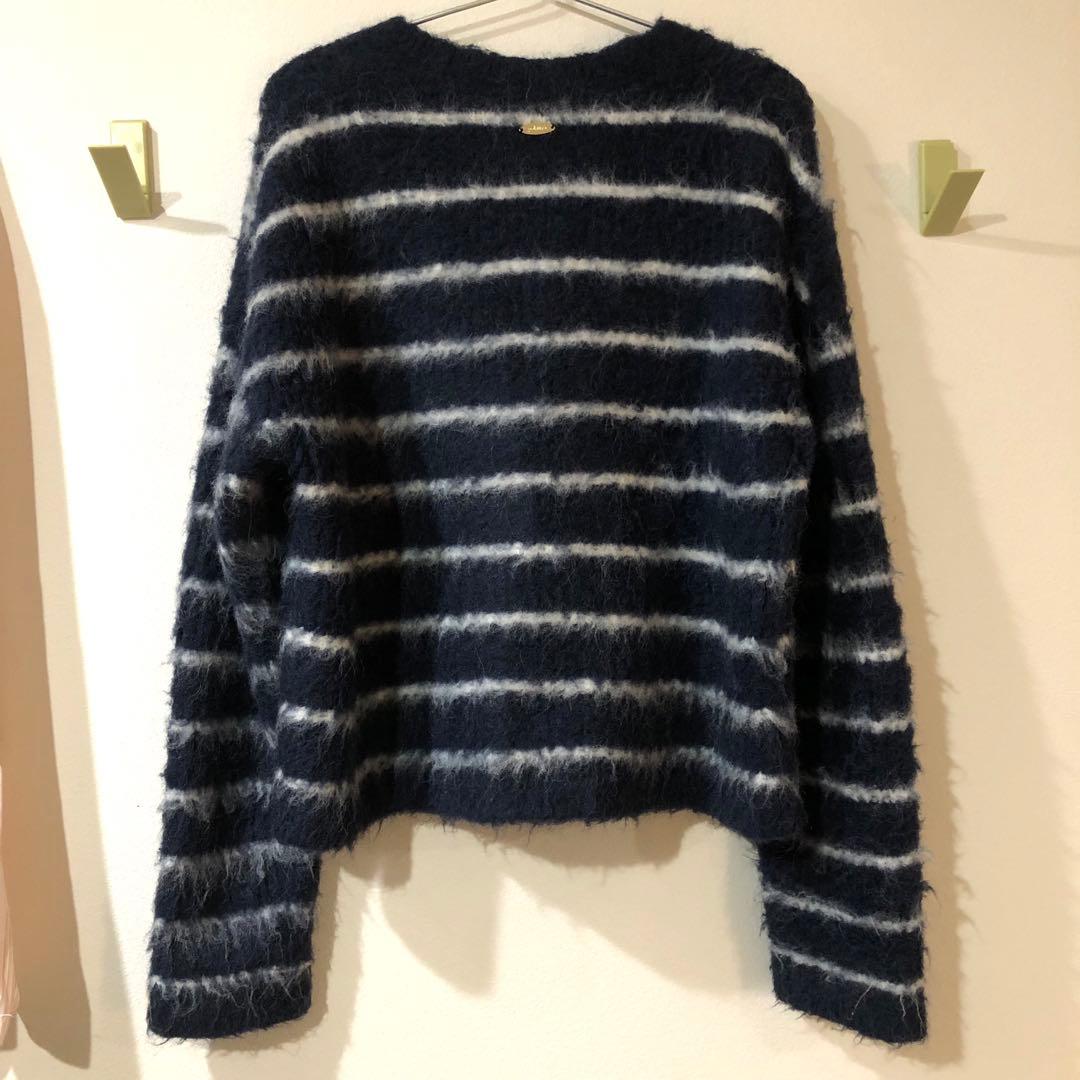 poláura ポローラ polaura シャギーニットカーディガン