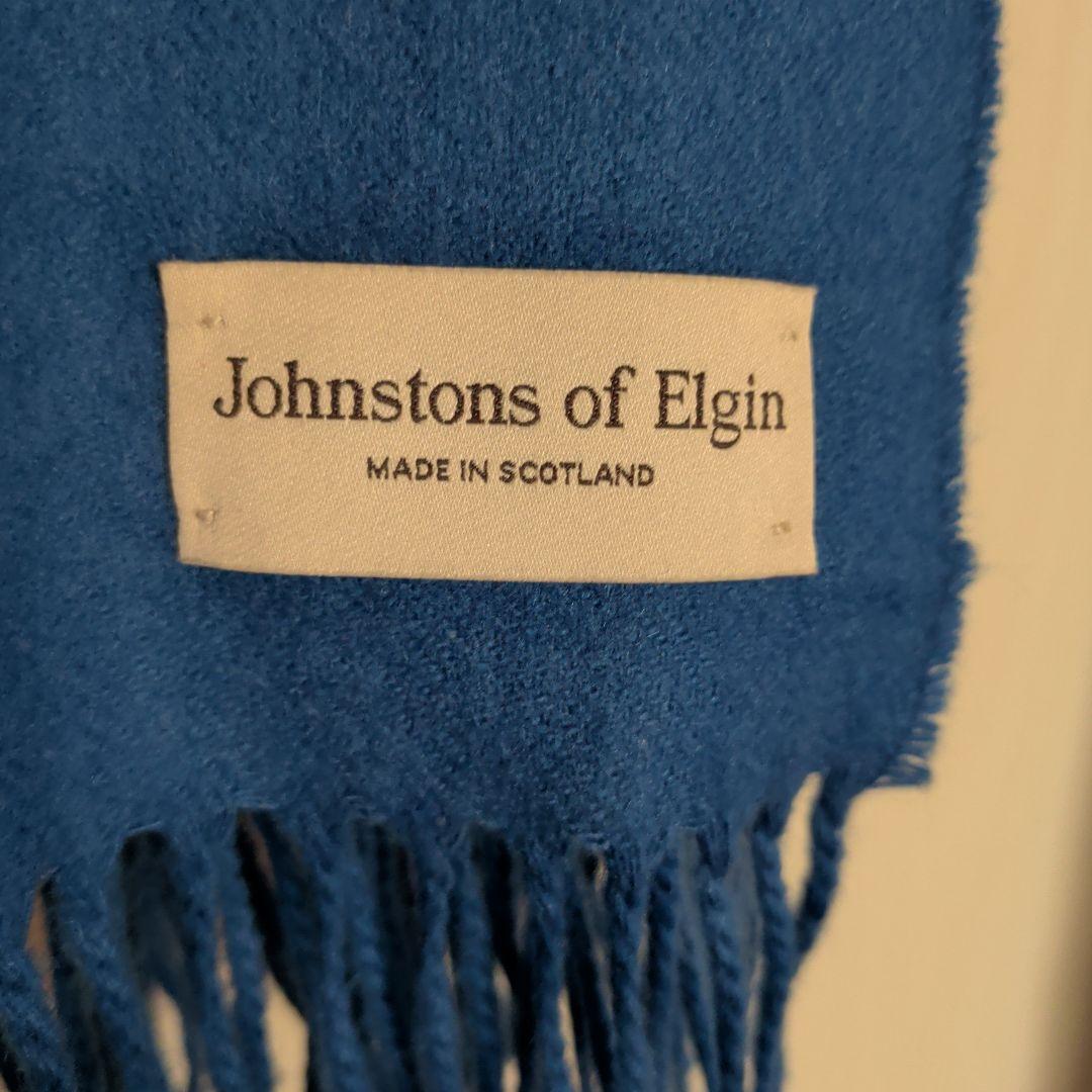 Johnstons of Elgin 青色ストール used