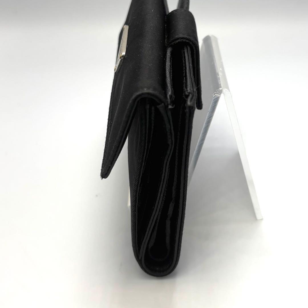 PRADA プラダ サフィアーノナイロン 三角ロゴ　三つ折り財布　ブラック