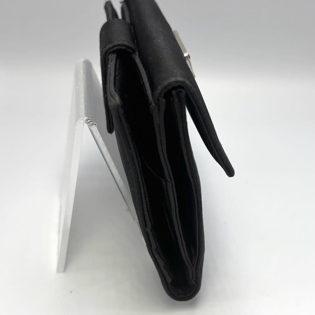 PRADA プラダ サフィアーノナイロン 三角ロゴ　三つ折り財布　ブラック