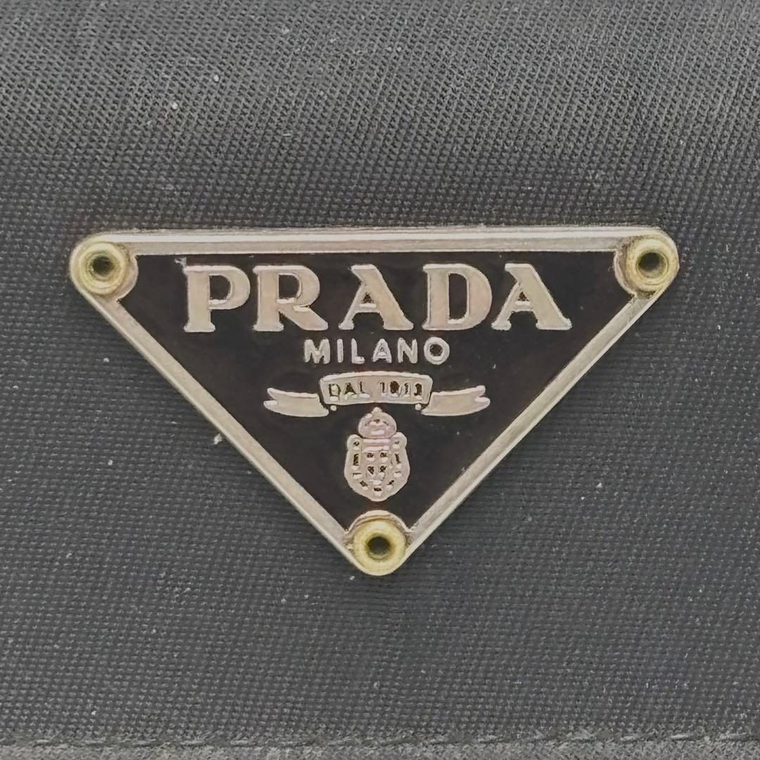 PRADA プラダ サフィアーノナイロン 三角ロゴ　三つ折り財布　ブラック