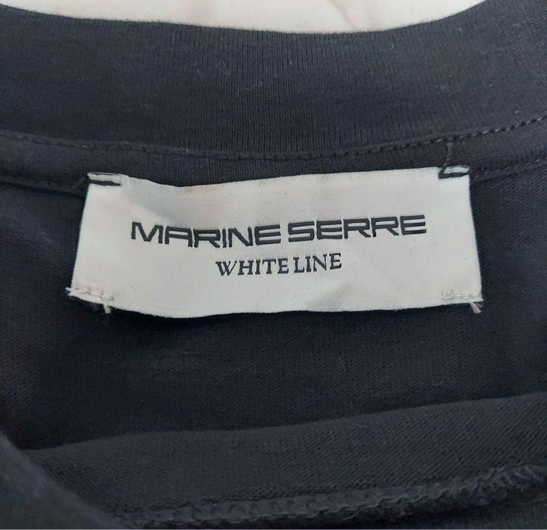 タイムセール！【MARINE SERRE】プリント半袖Tシャツ　黒Tマリーンセル