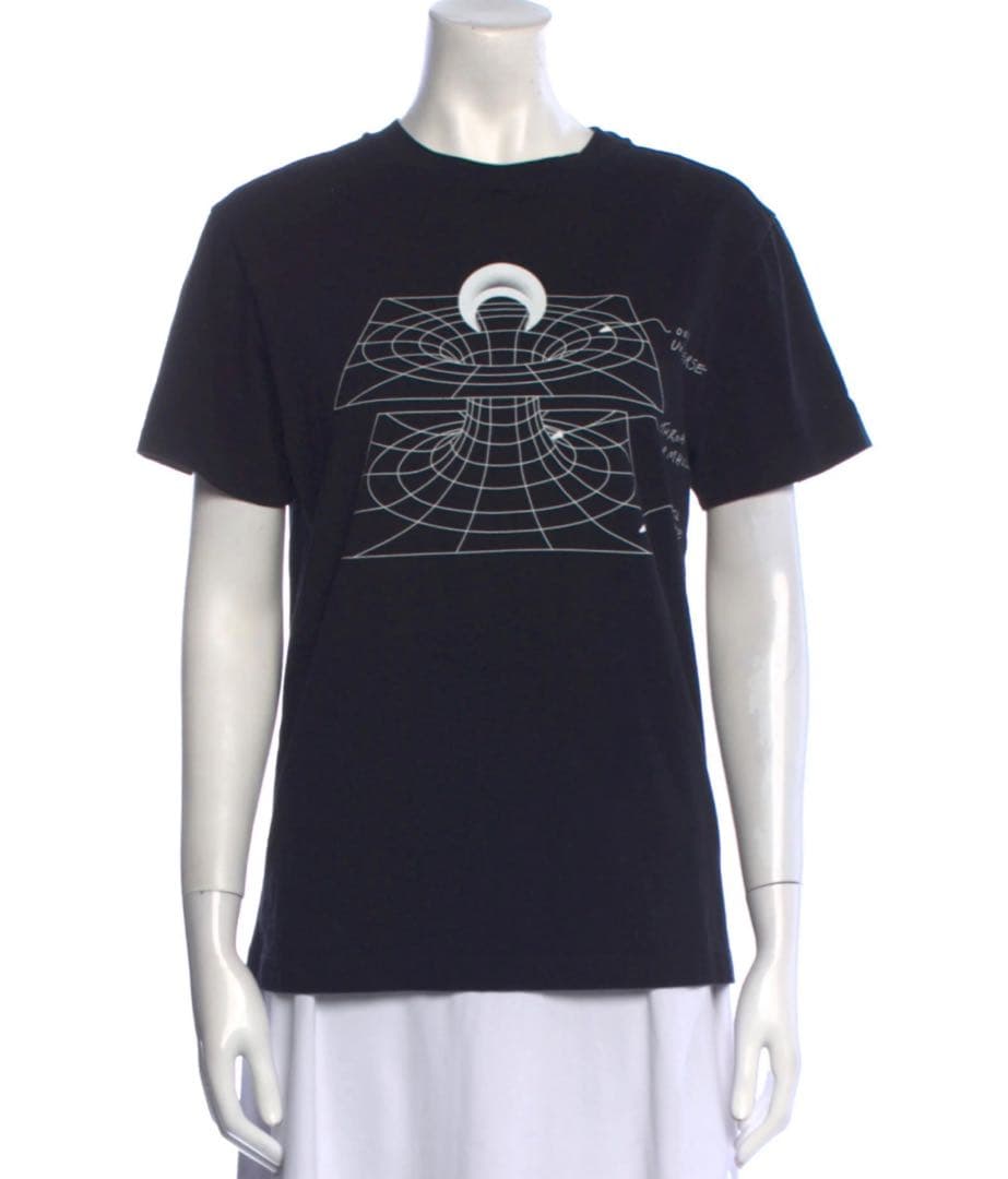 タイムセール！【MARINE SERRE】プリント半袖Tシャツ　黒Tマリーンセル